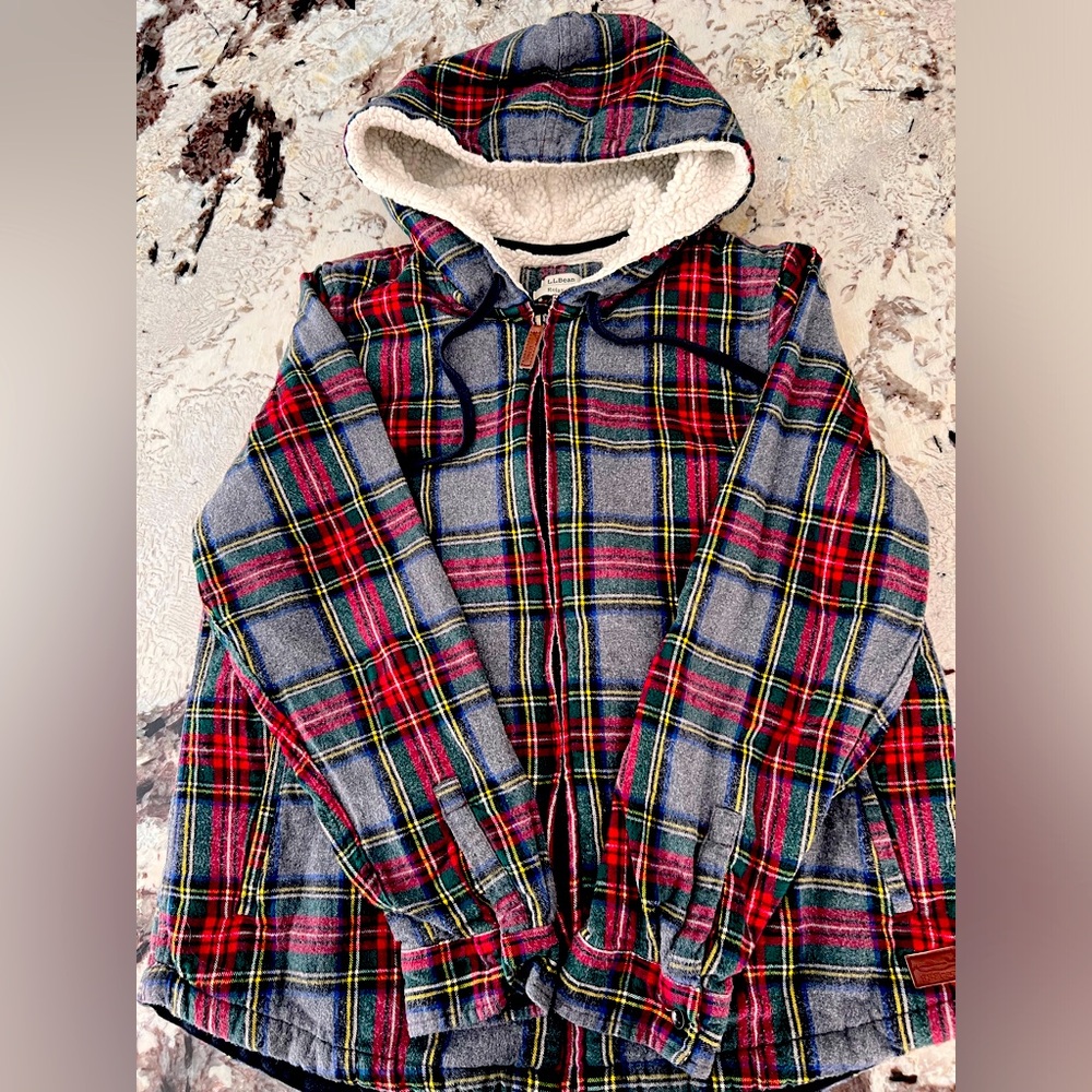 L L Bean fleece zip up jacket womens size M